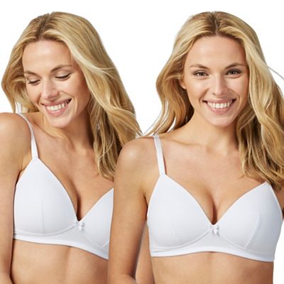 Pack of two white padded t-shirt bras